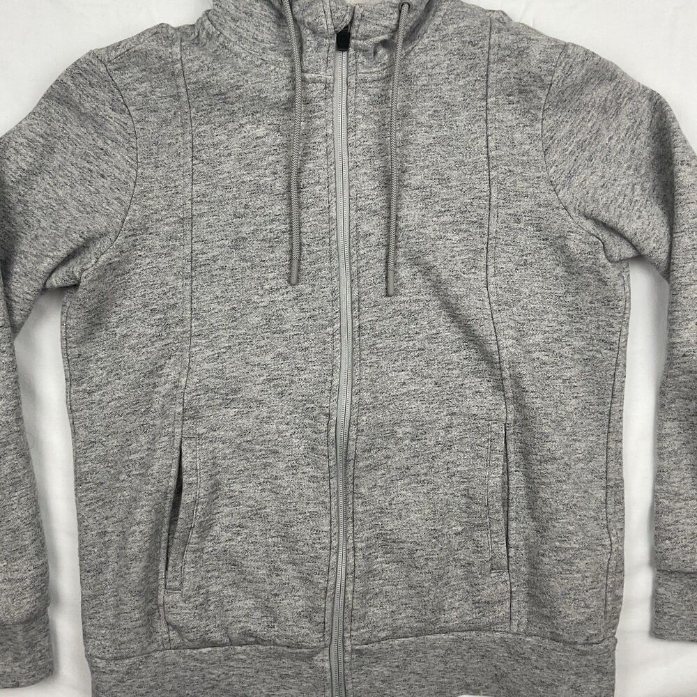 Figs Fleece Zip Hoodie‎ Gray Small Full Zip Sweatshirt Nursing Uniform Cozy Warm - Picture 3 of 8